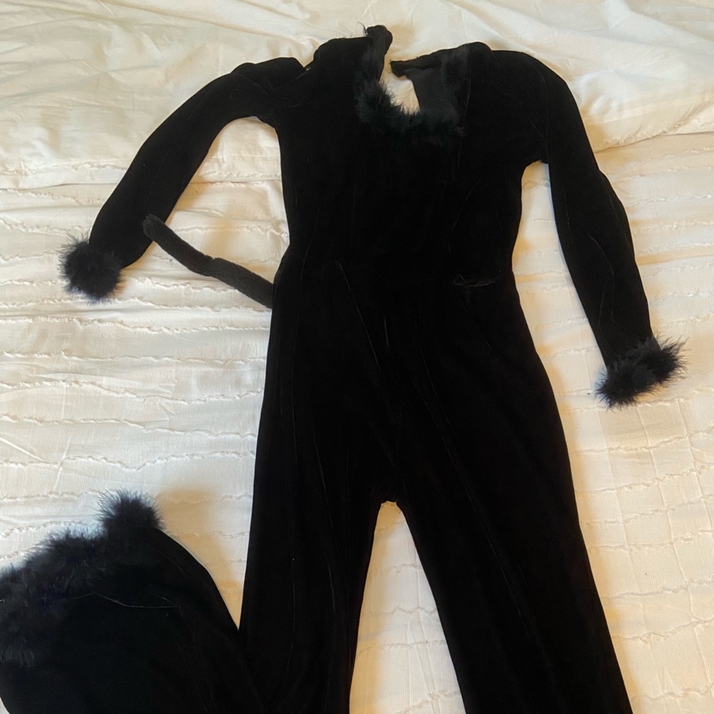Black cat costume jumpsuit